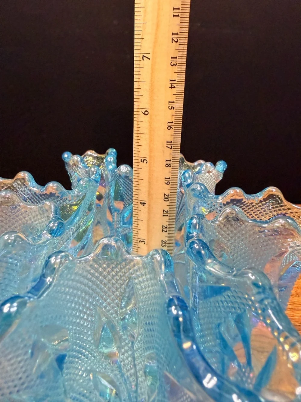 1980s WESTMORELAND Blue Iridescent Vase